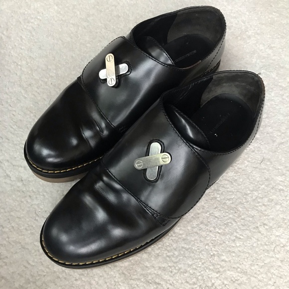 ALEXANDER WANG “Dillon” Twist Lock Leather Platform Creeper Black Gloss Leather - Picture 13 of 14